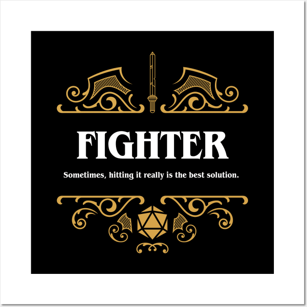 Fighter Class Tabletop RPG Gaming Wall Art by pixeptional